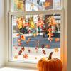 Creative Soft Decoration Gifts Autumn Maple Leaf Pinecone Scarecrow Pumpkin Static Window Clings, Waterproof PVC Indoor Outdoor Glass Decor