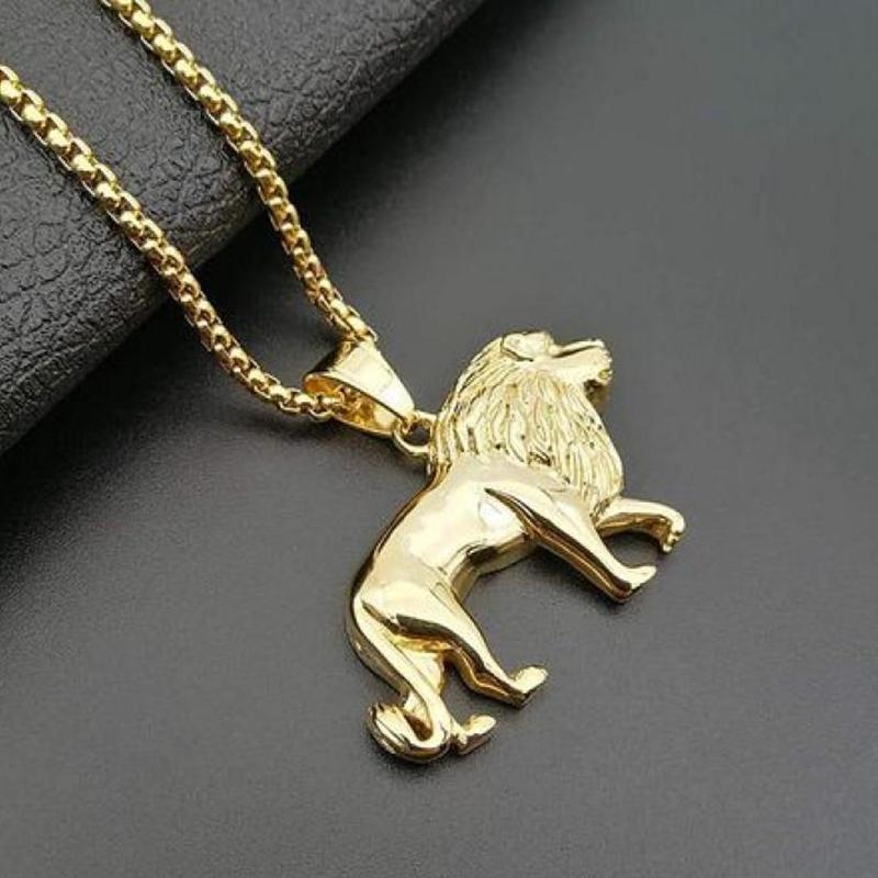 

Domineering Cool Trendy Animal Lion Pendant Men s Necklace Party Hip Hop Rock Motorcycle Gift