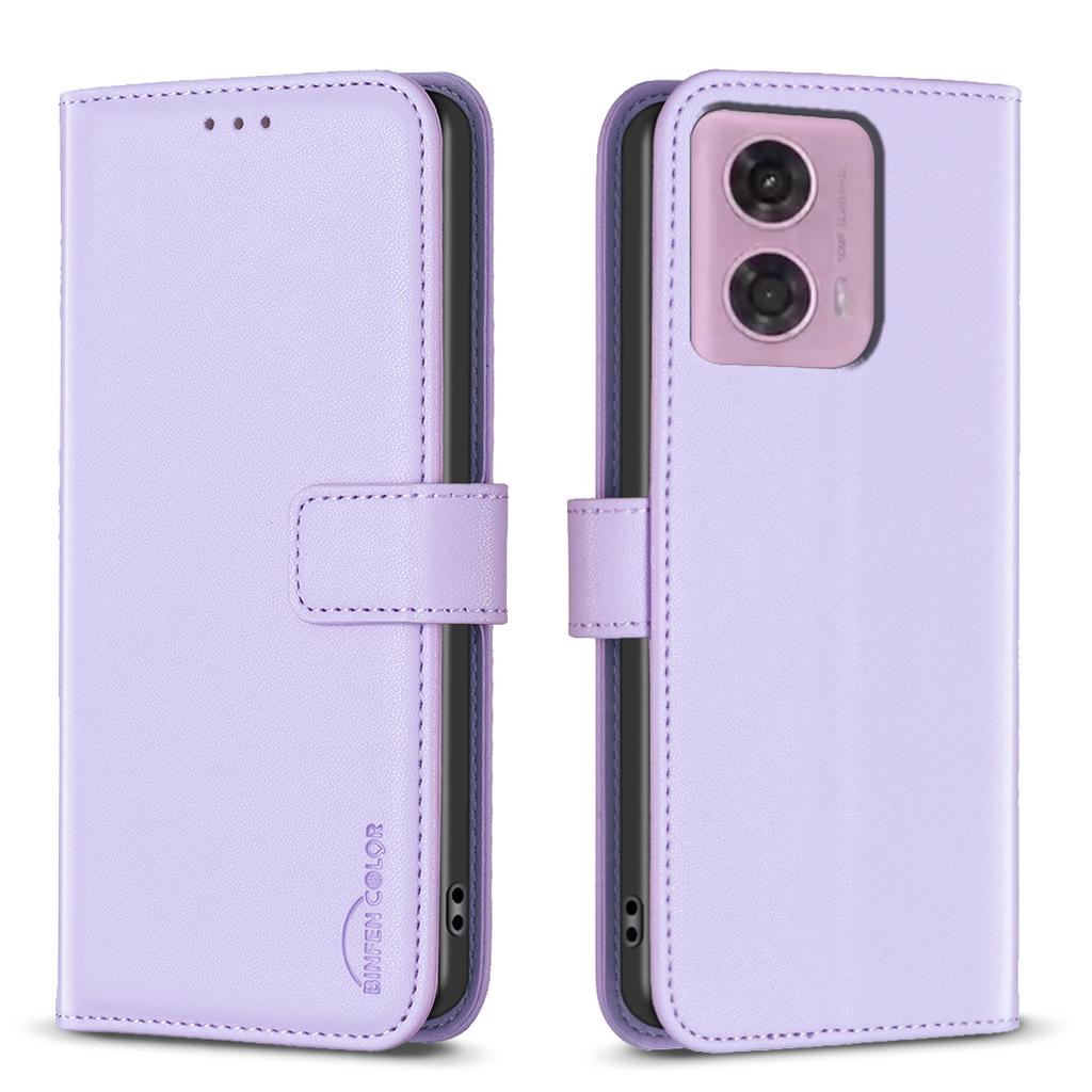 BINFEN COLOR BF17 For Motorola Moto G45 5G/G34 5G Wallet Case Leather Cover Full Protection
