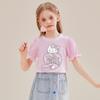 Hello Kitty Girls' Summer Cartoon Heart Print Puff Sleeve T-Shirt