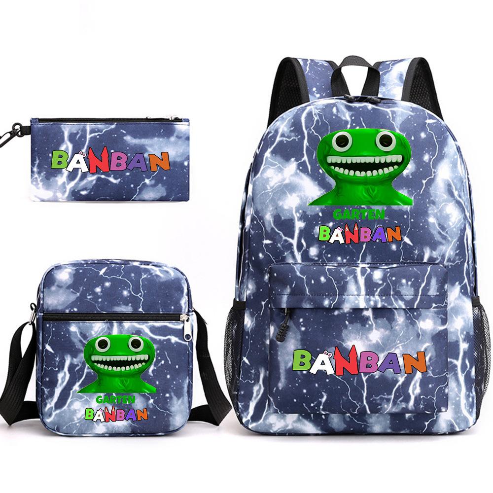 Three-piece Foreign Trade Schoolbag Casual Canvas Backpack Male and Female Students Backpack Printing