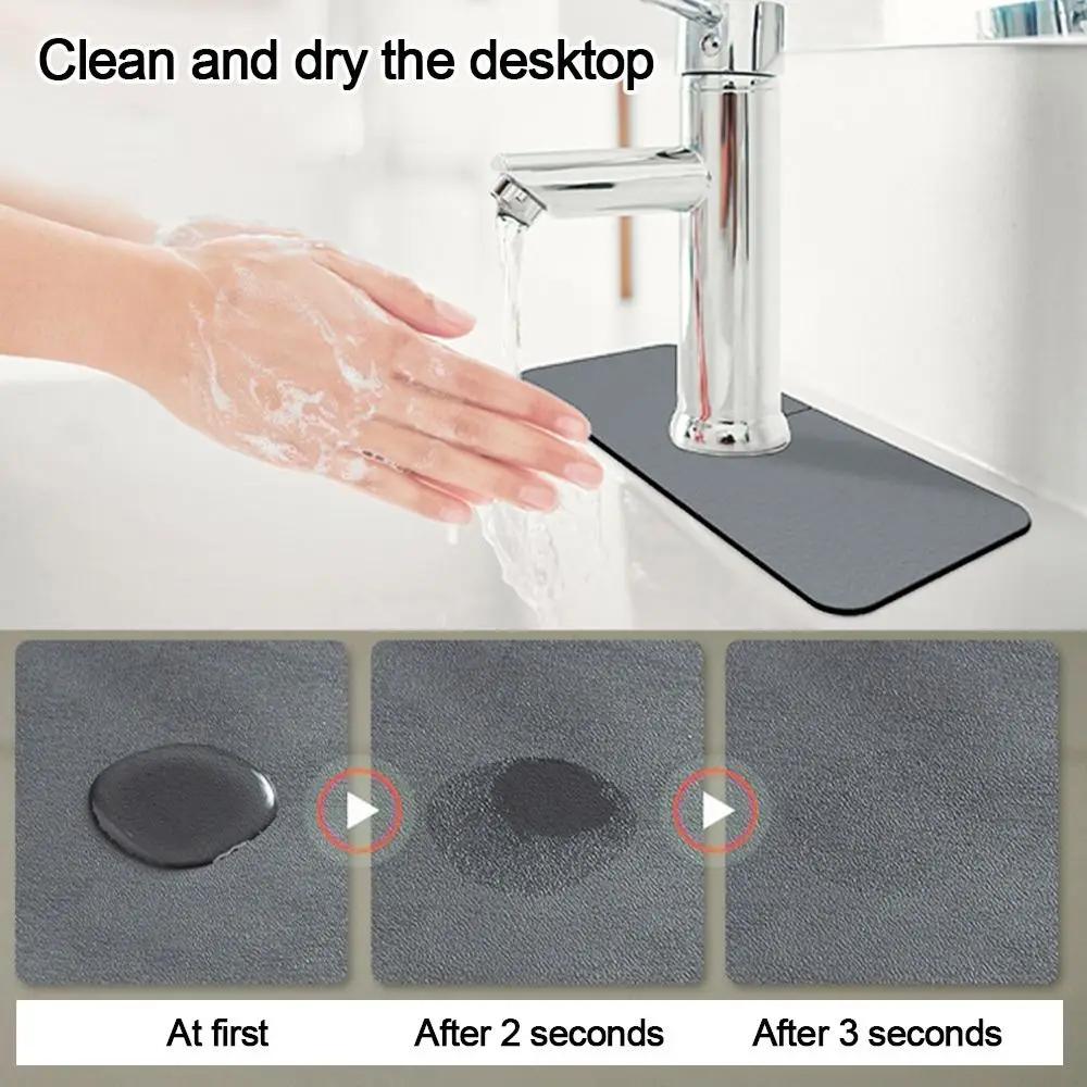 Washing sink absorbent diatomaceous earth drain pad kitchen sink drain pad splash-proof bathroom waterproof countertop pad