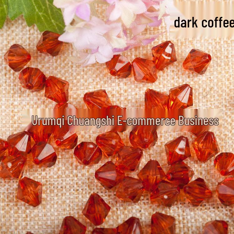 6-10mm Transparent White Double-Pointed Acrylic Beads for DIY Jewelry Crafting