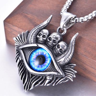 Silver Color Devil's Eye Pendant Personalized Eye Necklace Fashion Men