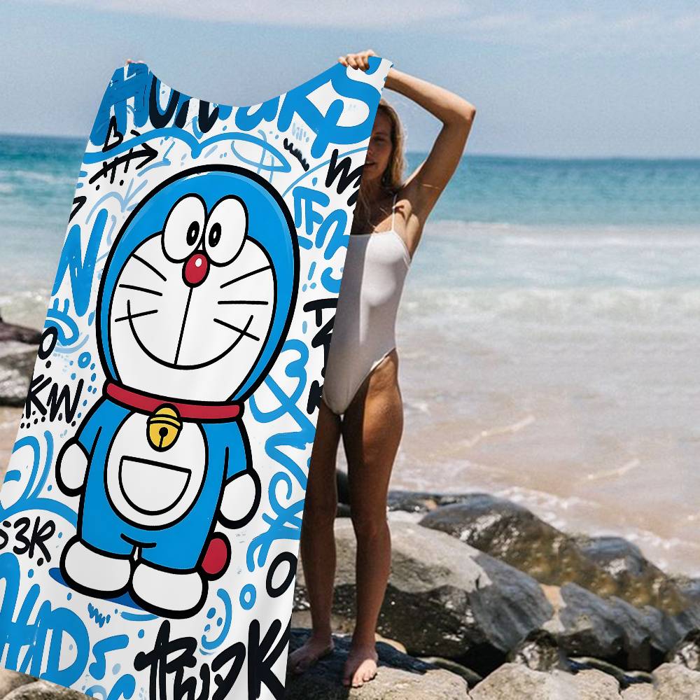 Funny Cartoon D-Doraemones Movie Microfiber Printed Beach Towel Mountain Climbing Yoga Beach Swimming Running Absorbent Towel