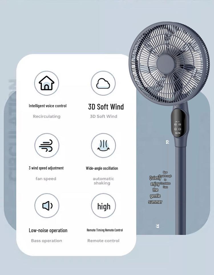 Smart Stand-up Oscillating Fan for Home and Office