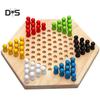 Wood Chinese Checkers Jumping Chess Board Game Children Kids Developmental Toy