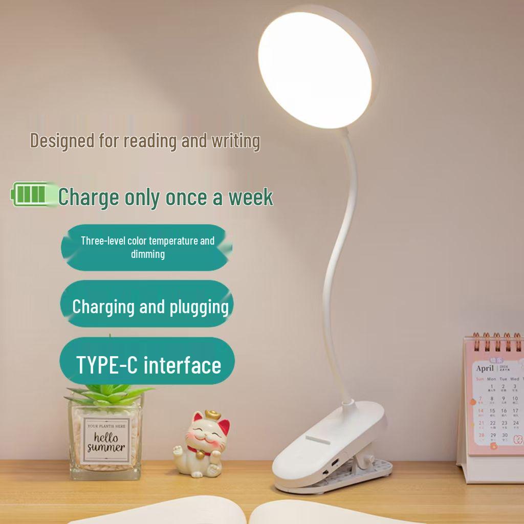 LED Schreibtischlampe mit Augenschutz für Schlafzimmer und Arbeitszimmer – Wiederaufladbare und Stecker-Optionen, Ideal für Studenten und Nachtgebrauch