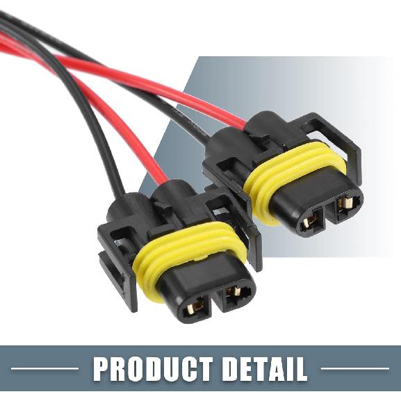 H11 H8 H9 Male Transfer Female Splitter Connector Adapter Socket Harness Cable Harness Connector Adapter (Set of 2)