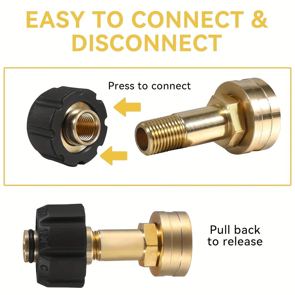 1PC Hose Adapter, Durable Brass Female To Female Fitting for Garden Hose, Pressure Washer Adapter