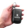 1Pcs Leather Emblem Car Key Case Keychain Zipper Key Case Bag For Peugeot 308 408 508 RCZ 208 3008 2008 206 207 108 406 407 408 206 207 208 306 307