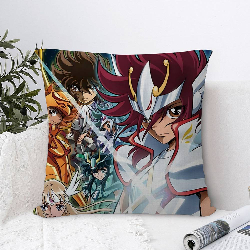 Japanese Hot Anime S-Saint Seiya Personalized Picture Text Home Decorative Pillows Household Gifts 45x45cm