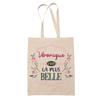 Tote Bag - PLANETEE - Véronique the Most Beautiful - Natural Jute - Printed In France - Sturdy Handles