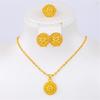 Beautiful Necklace Earrings and Rings Fashionable Gold Jewelry Set Necklace Earrings Rings for Women’s Celebrations