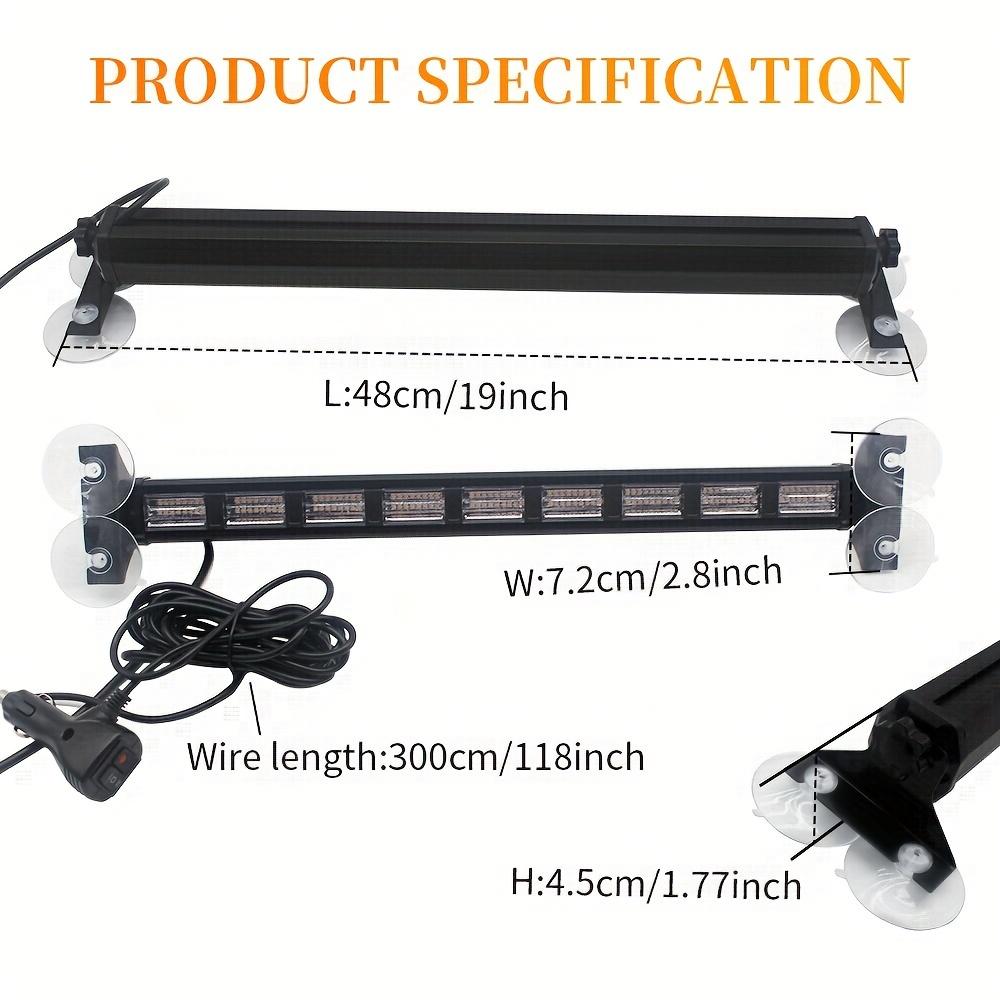 Verkehrsberater-Lichtleiste für die Windschutzscheibe, LED-Notfall-Armaturenbrett-Sicherheitswarn- und Gefahrenblinklicht für Baufahrzeuge und LKWs