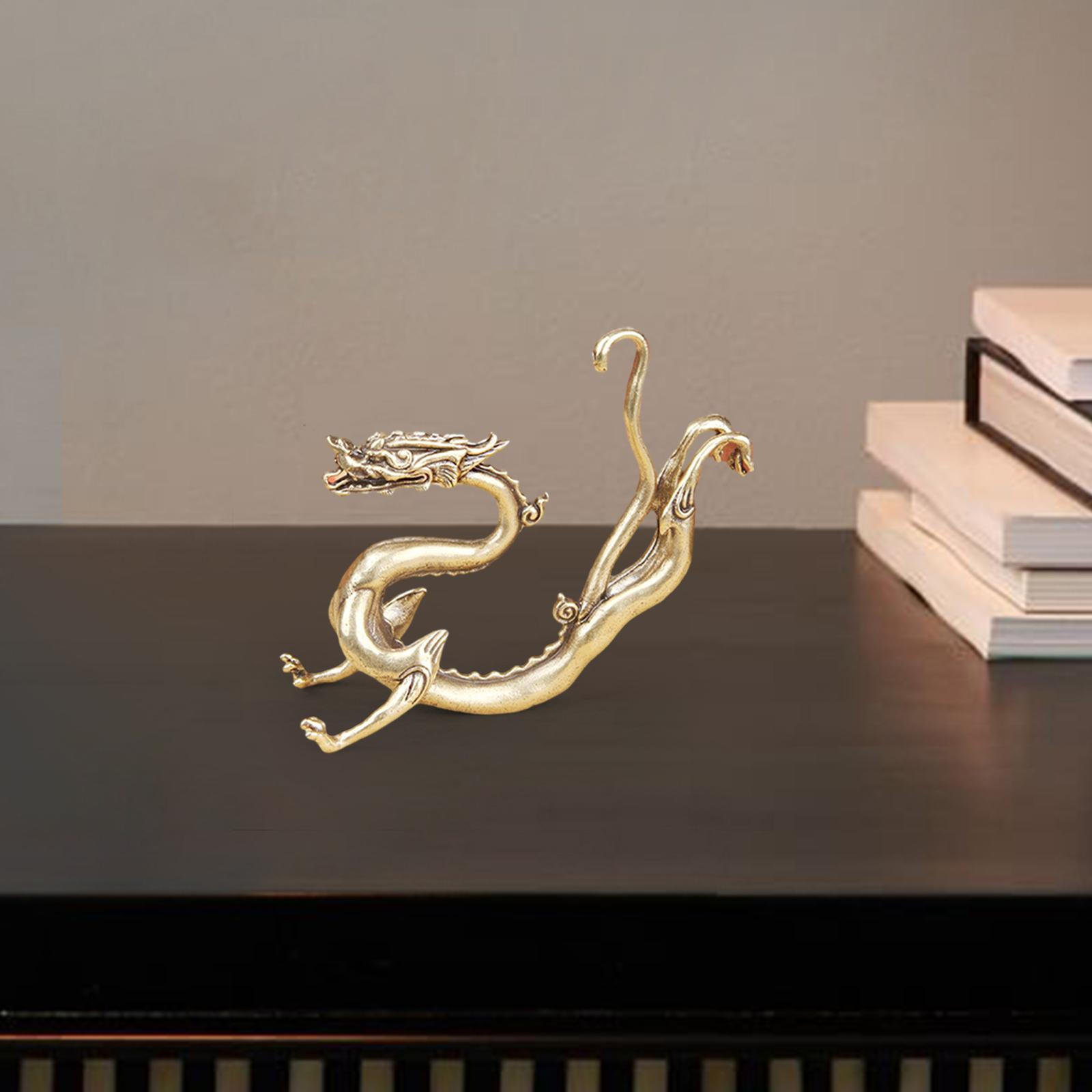 

Dragon Statue Feng Shui Decor Collection Creative Brass Animal Antique Ornament
