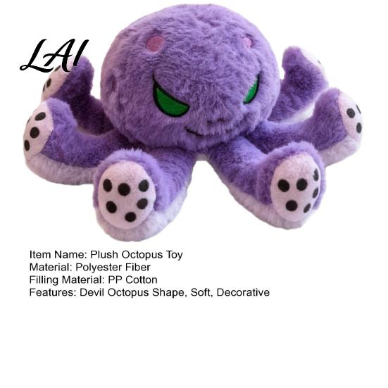 Realistic Octopus Doll Devil Plush Toy Soft Stuffed Dark Decor Toy Eight Tentacle Sea Animal Pillow Gift for Halloween Christmas Birthday