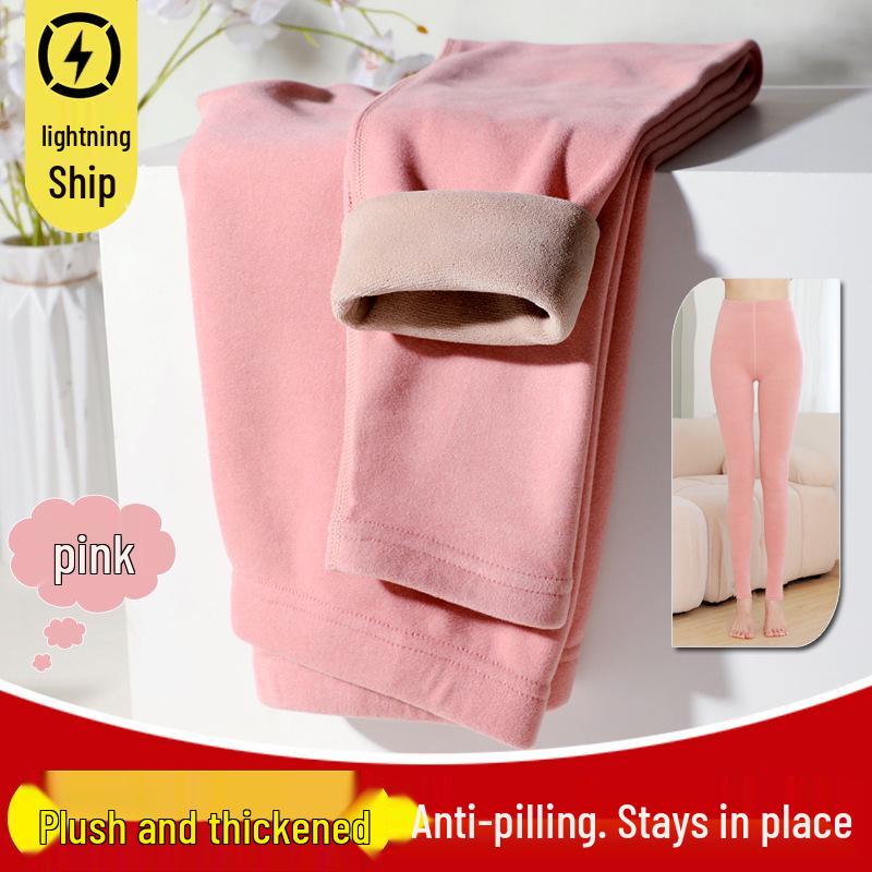 Women's Autumn Lambswool & Fleece Thermal Set: 460g Brushed Velvet Top & Bottoms for Cold Weather