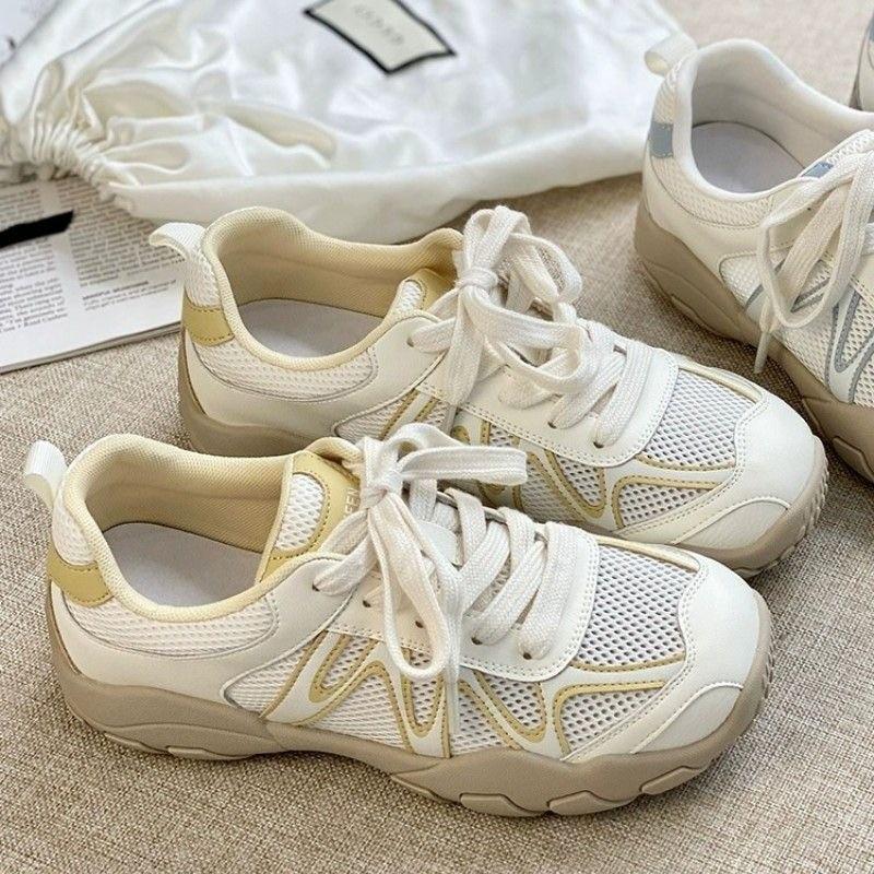 Fashionable New Elegant Breathable Casual Shoes Spring Autumn New Round Toe Thick Sole Comfortable Running Sports Shoes Women
