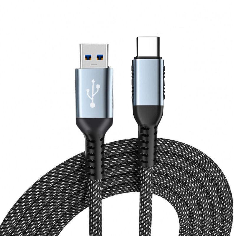 Braided Nylon Pure Copper Conductor Fast Charging Micro USB Data Transfer Cable for Mobile Phone Earphone & Power Bank 1 meter чёрный