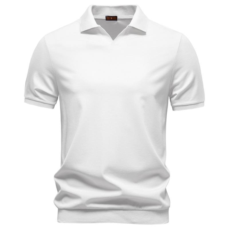 Men's Tencel Polo Shirt, Silky Drape Business Casual Polo, Seagull Collar Old Money Style Polo Top