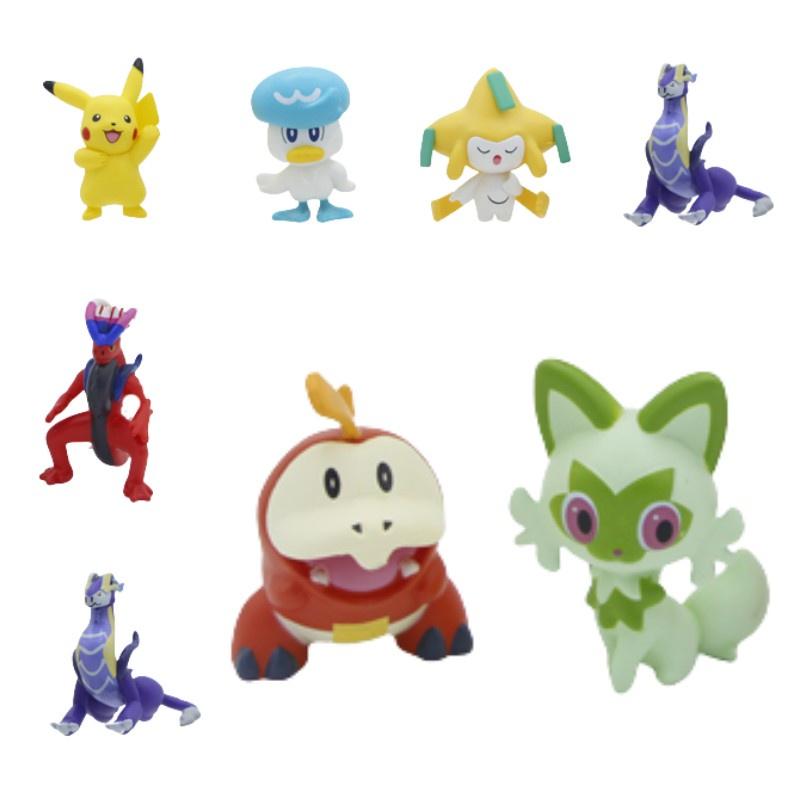 Set Of 8 Cartoon Pokemon Pikachu Mini Figures 5cm Size, Non-electric, Static Display