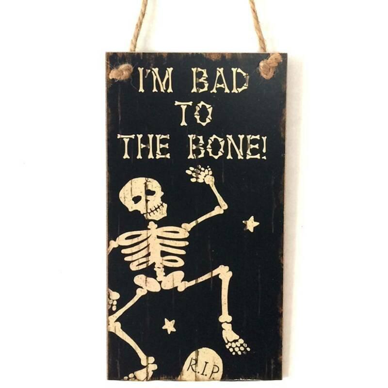 Wooden 10*20cm Halloween Hanging Board Decor Festival  Indoor and Outdoor Perfect Decoration Event Party Supplies