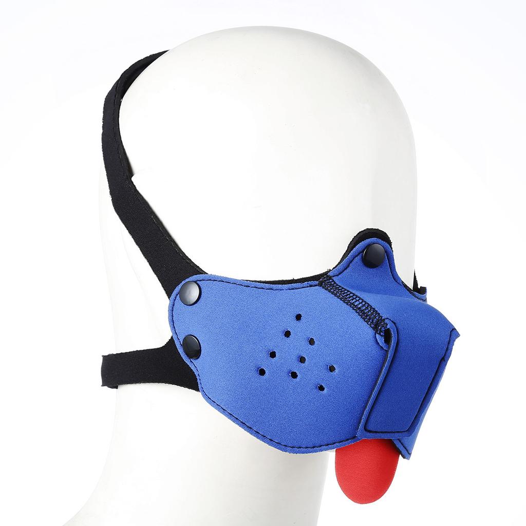 Puppy Play Dog Cosplay Mask Hood Half Face Bondage Muzzle Mask With Tongue Dog Slave Cosplay Dog Mouth
