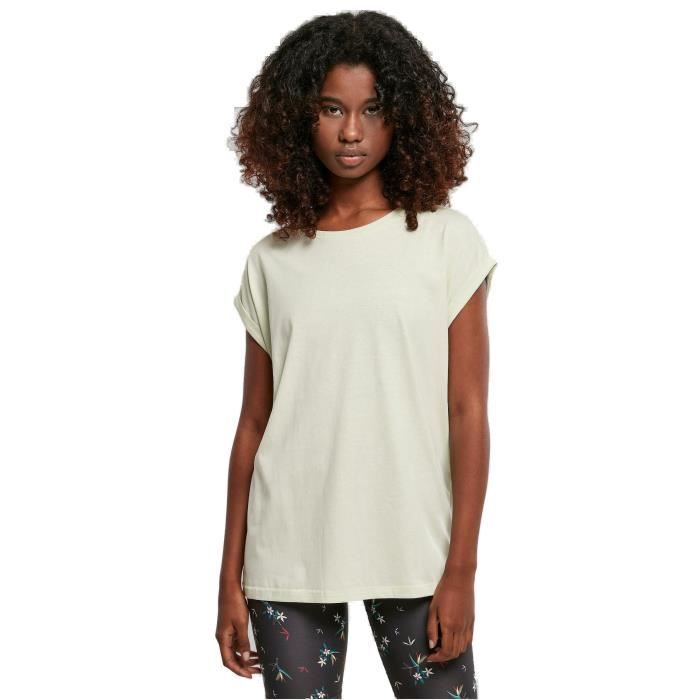 T-shirt femme - Urban Classics - Extended shoulder - Vert clair - Manches longues - Taille XS