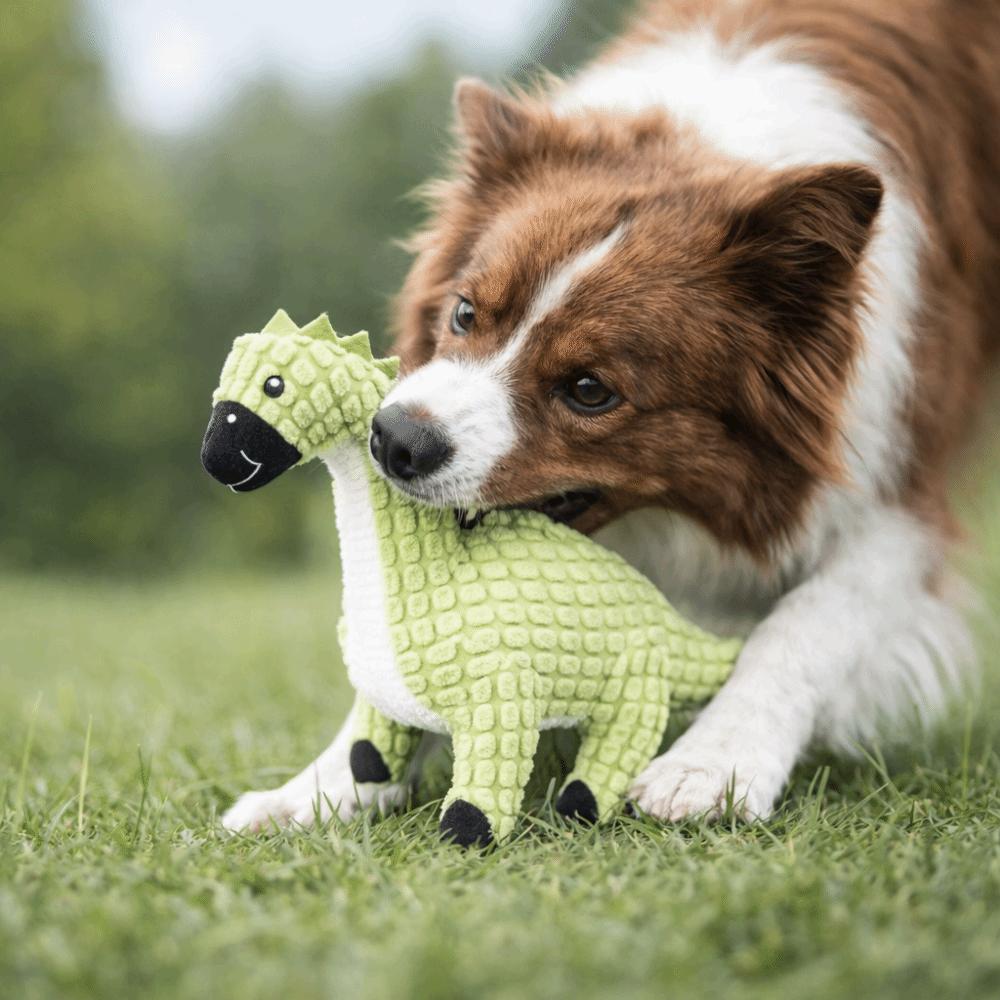 Dog Vocal Toy Bite-Resistant Dog Chew Toys Plush Dinosaur Shape Squeak Toys Simulation Animal Puppy Molar Toy Training Supplies