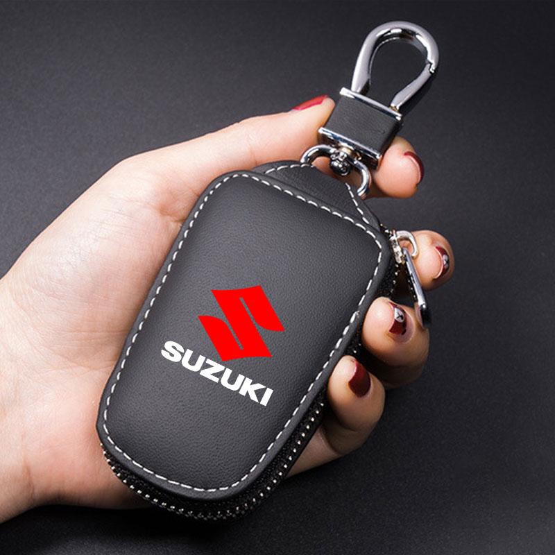AAGJ1 Autoschlüsselhülle Schlüsselanhänger Etui Halter Tasche Kratzfeste Abdeckung für Suzuki Samurai S-Cross SX4 Swift XL-7 Liana Spresso Celerio gray