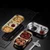 Stainless Steel 3-compartment Dip Tray Seasoning Sauce Seasoning Tray BBQ Restaurant Cutlery Tableware Gravy Boats