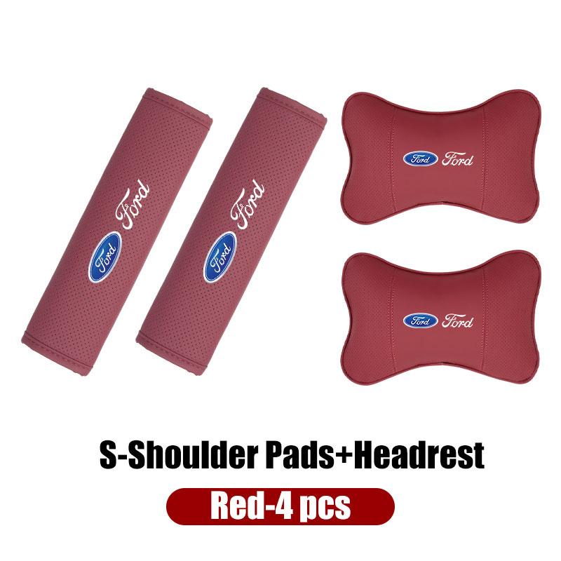 For Ford 1Set Car Seat Headrest Pillow With Seat Belt Shoulder Pad Cover Escort KA Flex Everest KA Expedition Falcon Fusion