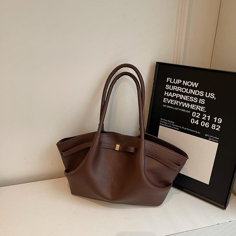 Large-capacity Retro Bag Women's Spring and Summer New Versatile Casual Niche Pleated Shoulder Bag Commuter Tote Bag