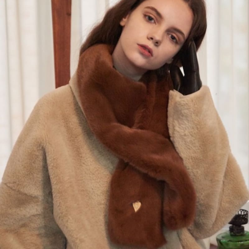 MANES Vichy Fake Fur Muffler (6color)