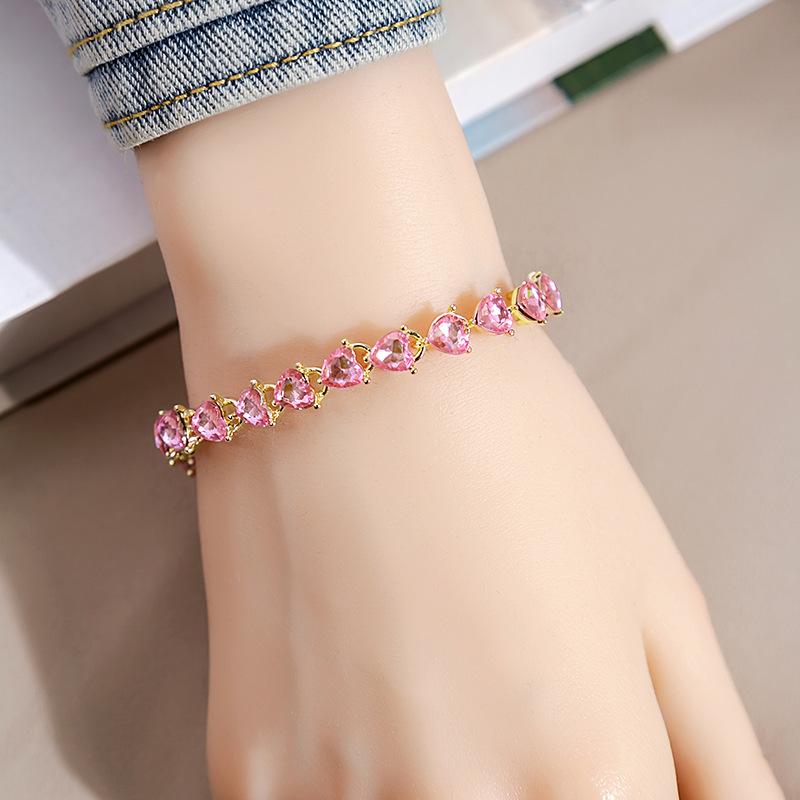 Love Flash Diamond Bracelet, Fashionable Color Willow Leaf Diamond Jewelry Design Light Luxury Accessories
