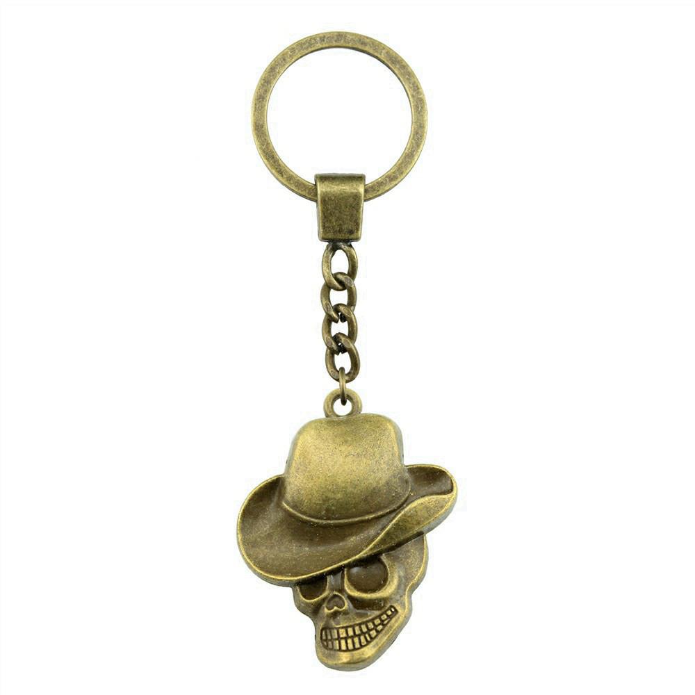 Gothic Floral Cross Keychain Religious Theme Pendant Key Ring 30mm Ring