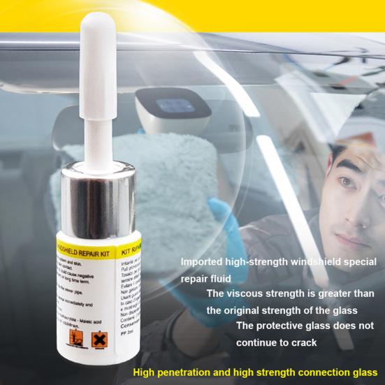 Windshield Repair Kit for Chips And Cracks Easy to Use Scratch Repair Tool with Advanced Resin Fills Cracks Up to 12 Inches Prevents Spread Glass