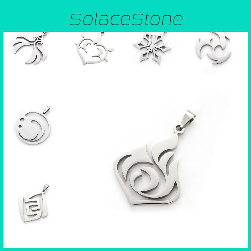 Genshin Impact Eye Of God Pendant Stainless Steel Necklace For Anime Lovers