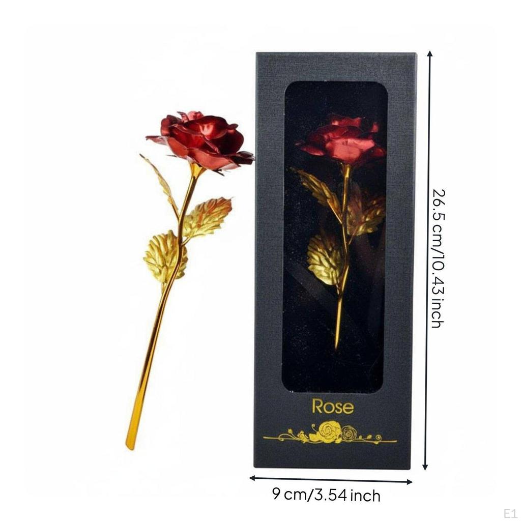 Foil Rose Never Wither Enduring Graceful Bloom Design Keepsake Item for Girlfriend, Women