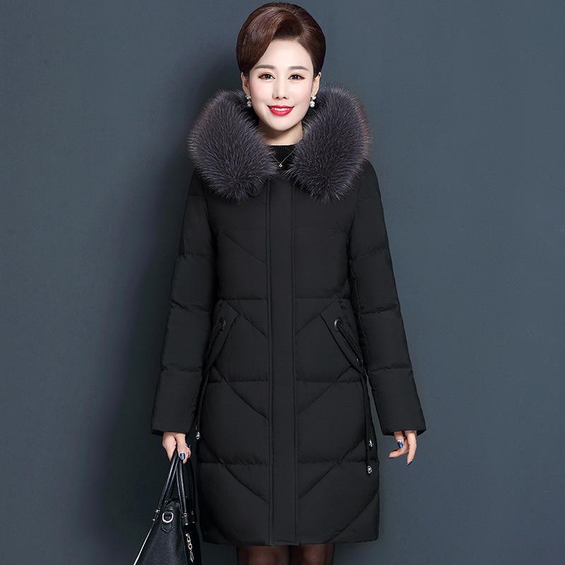 Brand discount tail goods down jacket women's medium and long models, new thickened middle-aged large-size jacket