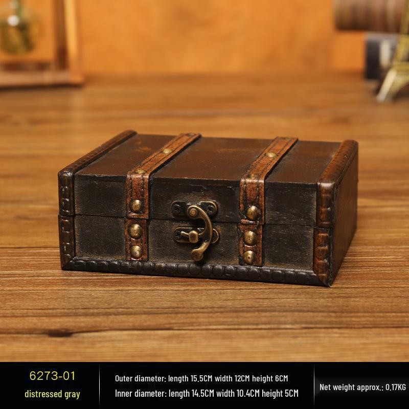 Exquisite Wooden Antique Jewelry Storage Box - Dustproof and Clutter-Free