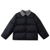 Hacikis Kids' Plaid Shirt Collar Thickened Down Jacket
