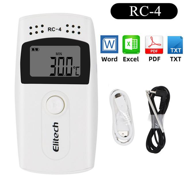 RC-4HC Digital USB Temp Recorder Temperature and Humidity Data Logger NTC Sensor for Refrigeration Cold Chain Transport Labs