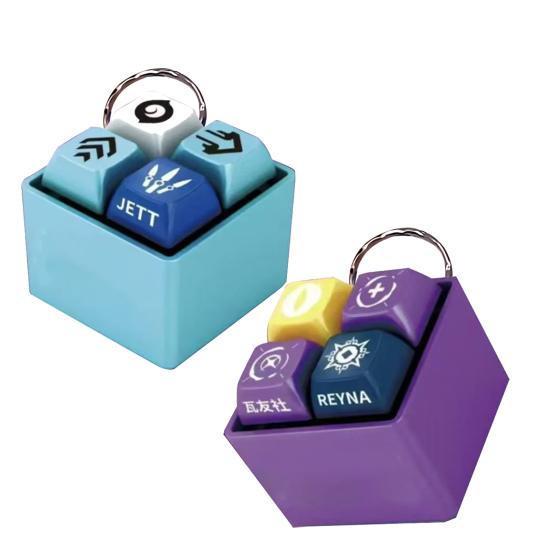 Yousheng 1/2Pcs 4-Keys Fidget Keyboard Toy Stress Anxiety Relief Keyboard Finger Clicker Keychain with Sound LED Light Portable Decompression Button