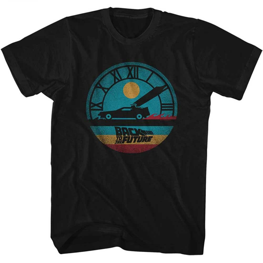 Back To The Future Movie Merch DeLorean Clock Tower Face Men T Shirt XL