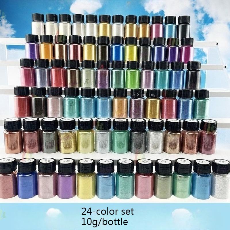 

10g/bottle 24/36/48/72 Color Pearlescent Powder Set/Handmade DIY Ink Painting Candle Molding Ceramic Dyeing Pigment Mica Powder Pearlescent powder