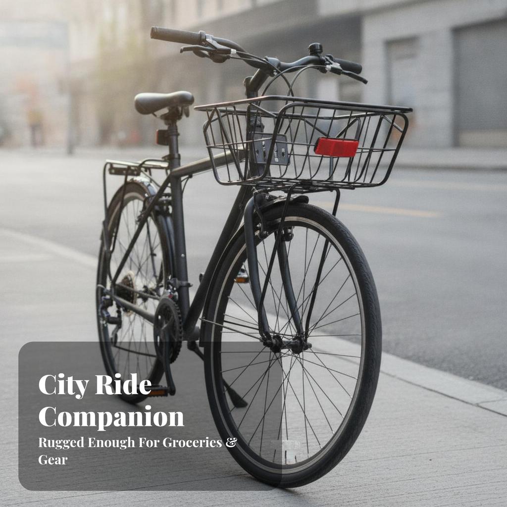Rear Bike Basket with Mounting Hardware Spacious Cargo Carrier