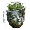 Resin Crafts Girl Face Flowerpot Funny Figure Planter Tree Stump Girl Pot  Living Room Decoration