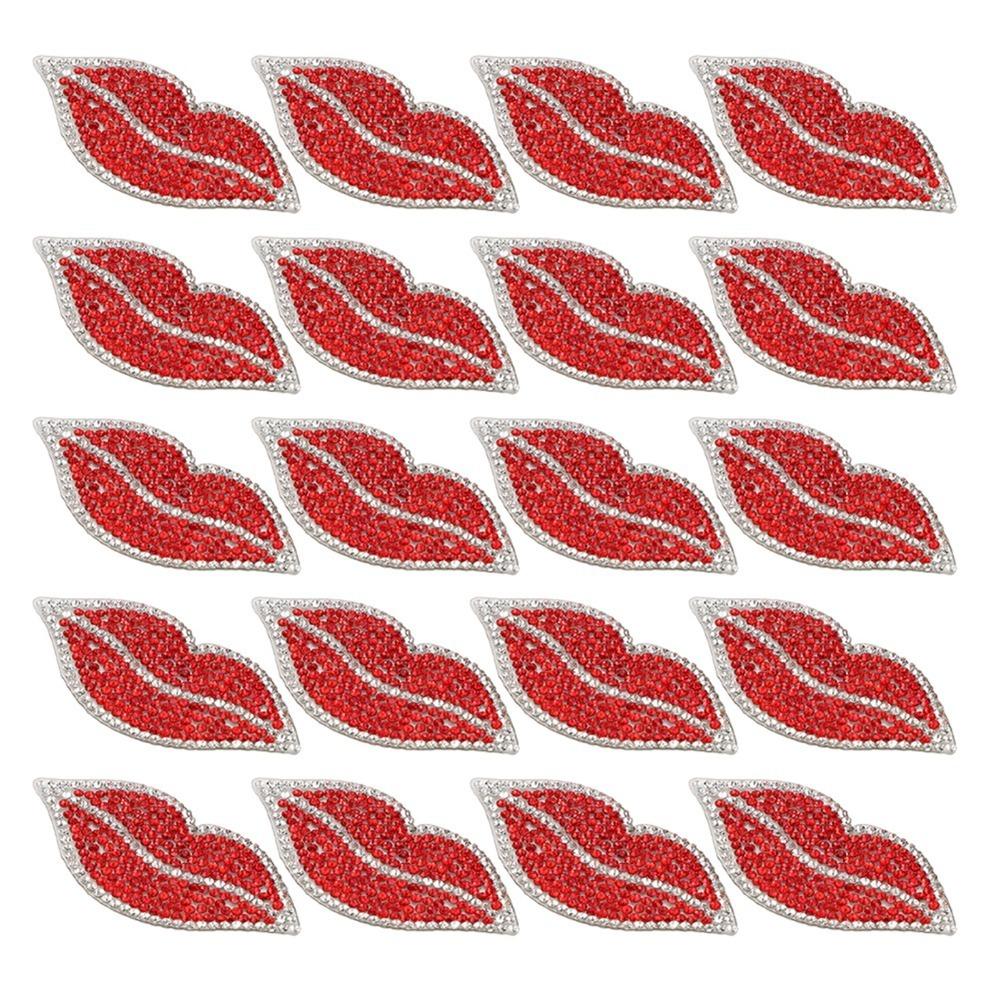 

20pcs Resin Crystal Red Lip Rhinestones Hot Diamond Pattern Red Color DIY Accessories Clothing Decoration Clothes прозрачный